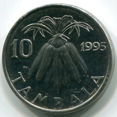 Монета Малави 10 тамбала 1995 год.