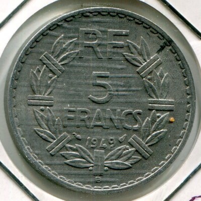 Монета Франция 5 франков 1949 год. B