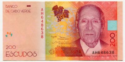 Банкнота Кабо-Верде 200 эскудо 2019 год.