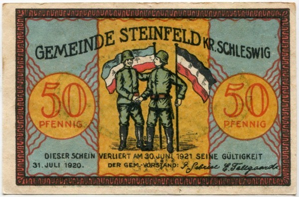 Банкнота Штайнфельд 50 пфеннигов 1920 год.