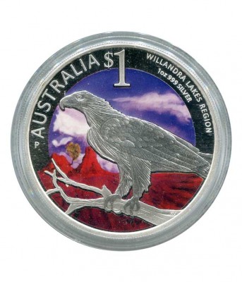 Австралия, 1 доллар 2013 г. Птица, Орёл (цветная)