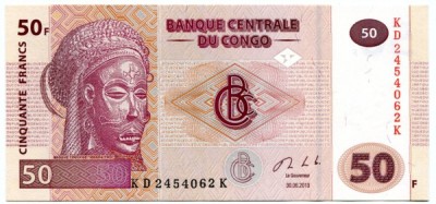 Банкнота Конго 50 франков 2013 год. 