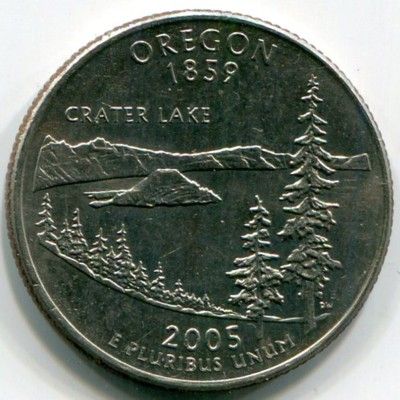 Монета США 25 центов 2005 год. Штат Орегон. P