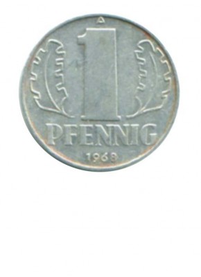 ГДР 1 пфенниг 1968 г.  А