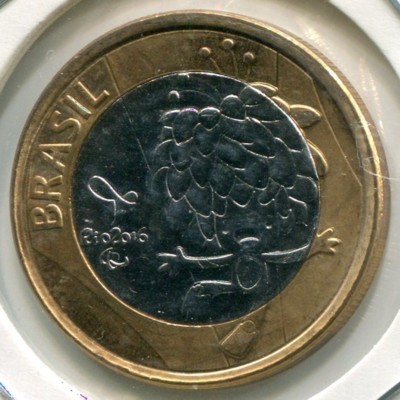 Монета Бразилия 1 реал 2016 год. Том.
