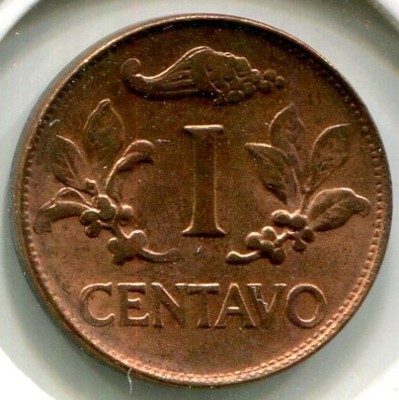 Монета Колумбия 1 сентаво 1968 год.
