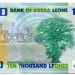 Банкнота Сьерра-Леоне 10000 леоне 2010 год.