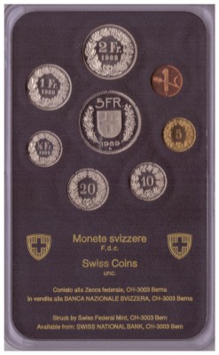 Набор монет Швейцария 1989 год