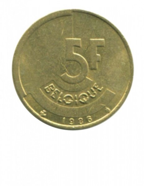 Бельгия 5 франков 1986 г.