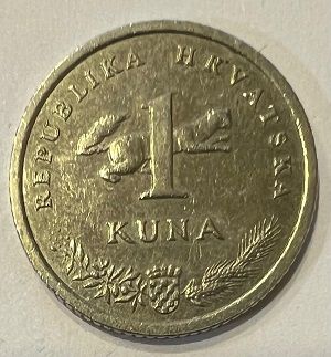 Хорватия, монета 1 куна 2001 г.