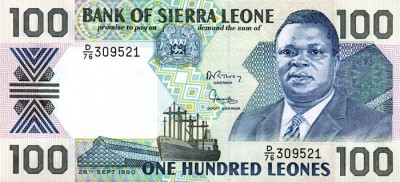 Сьерра-Леоне, банкнота 100 леоне 1990 г.