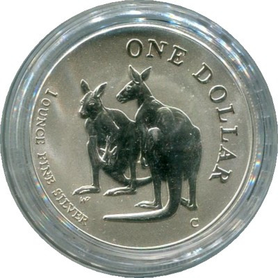 Монета Австралия 1 доллар 1999 год. Кенгуру
