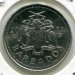 Монета Барбадос 25 центов 2011 год.