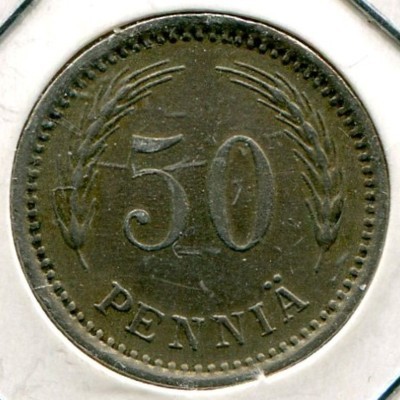Монета Финляндия 50 пенни 1921 год.