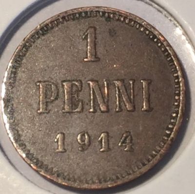 Монета Русская Финляндии  1 пенни 1914 год