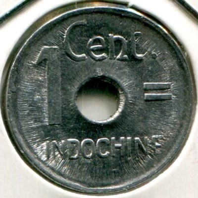 Монета Французский Индокитай 1 цент 1943 год.