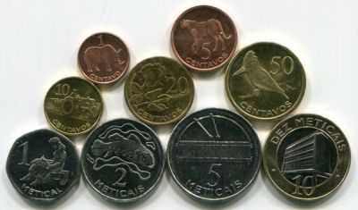 Мозамбик набор из 9-ти монет.
