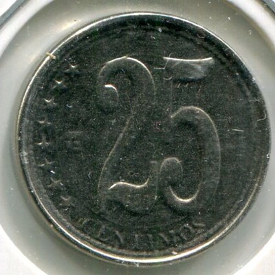 Монета Венесуэла 25 сентимо 2009 год.