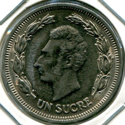 Монета Эквадор 1 сукре 1974 год.