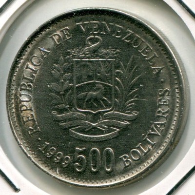 Монета Венесуэла 500 боливаров 1999 год.